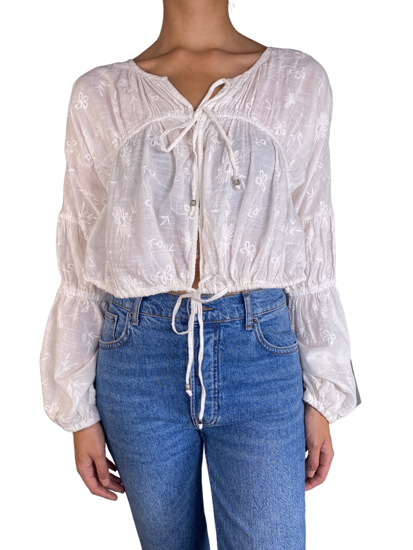 Blusa Con Broderie