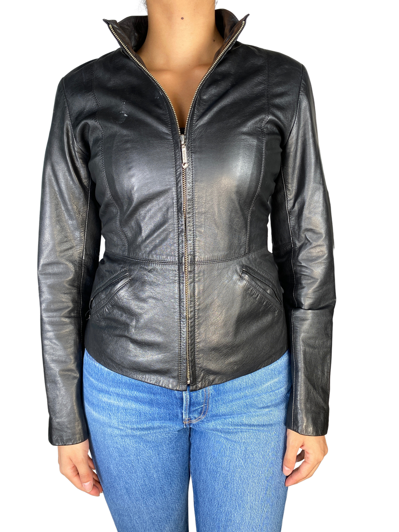 Chaqueta Negra Cuero