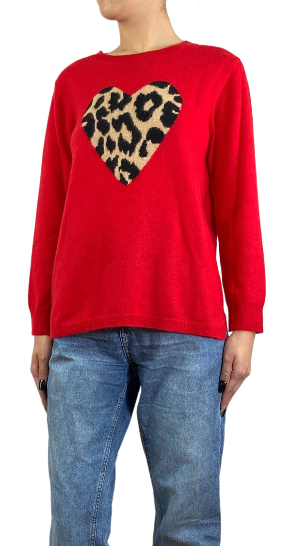 Sweater Corazón Animal Print