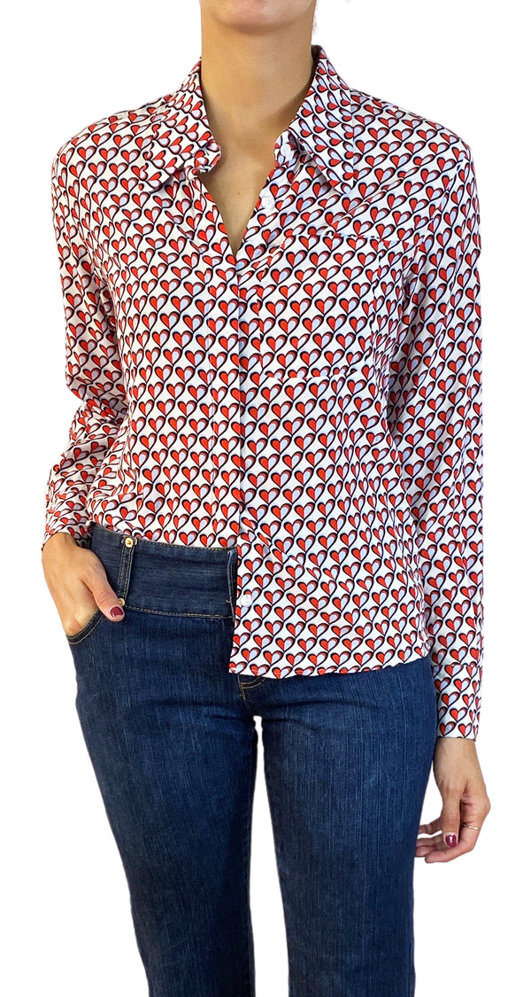 Blusa Blanca Corazones