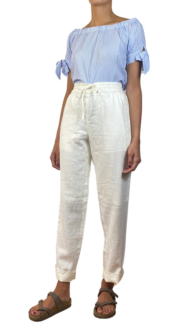 Blusa Azul Lazos