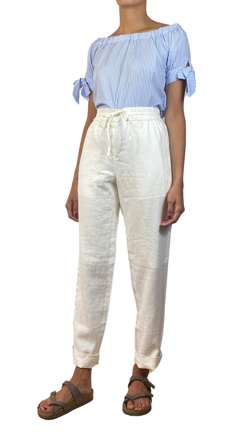 Blusa Azul Lazos