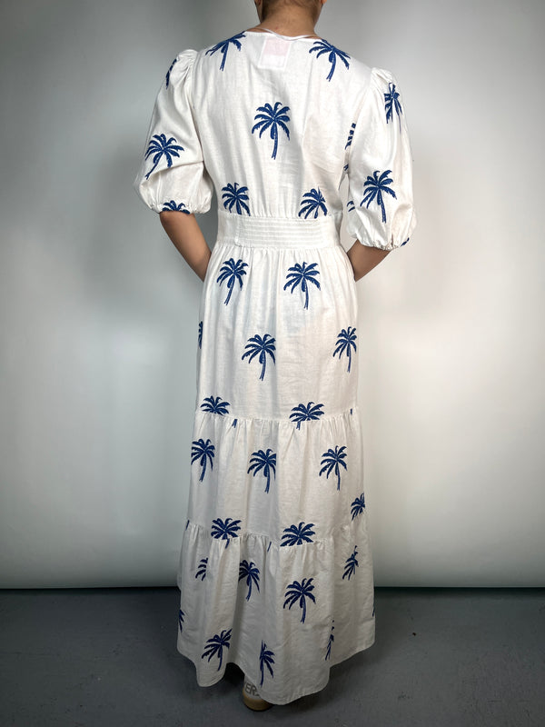 Vestido Palmeras Bordadas