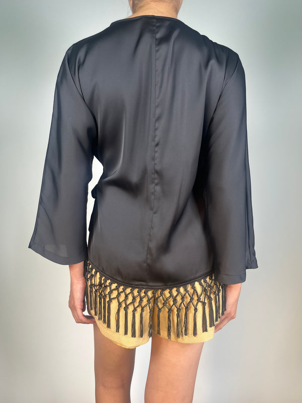 Blusa Flecos Satinada