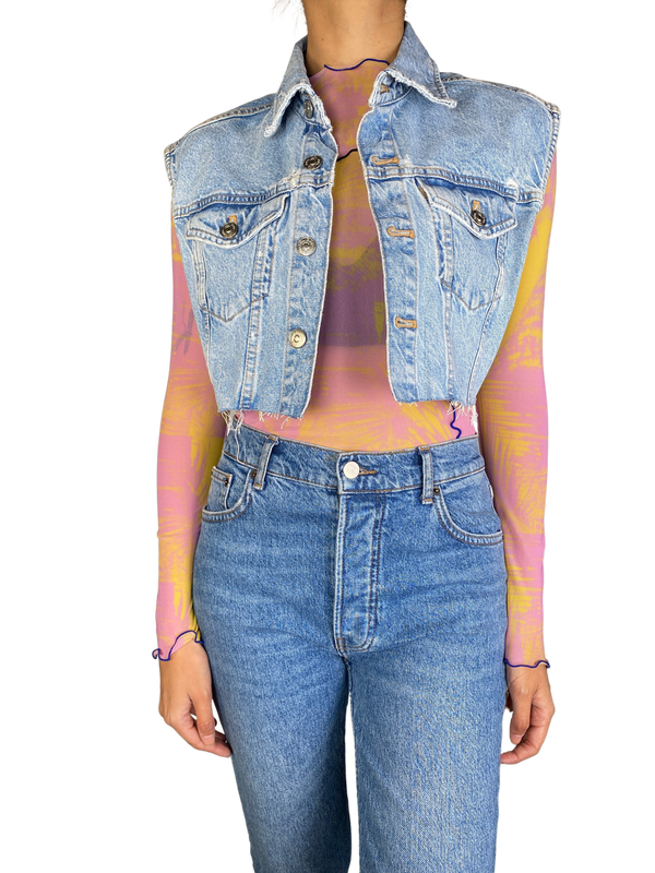 Chaqueta Denim Sin Mangas