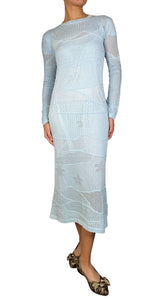 Vestido Celeste Tejido