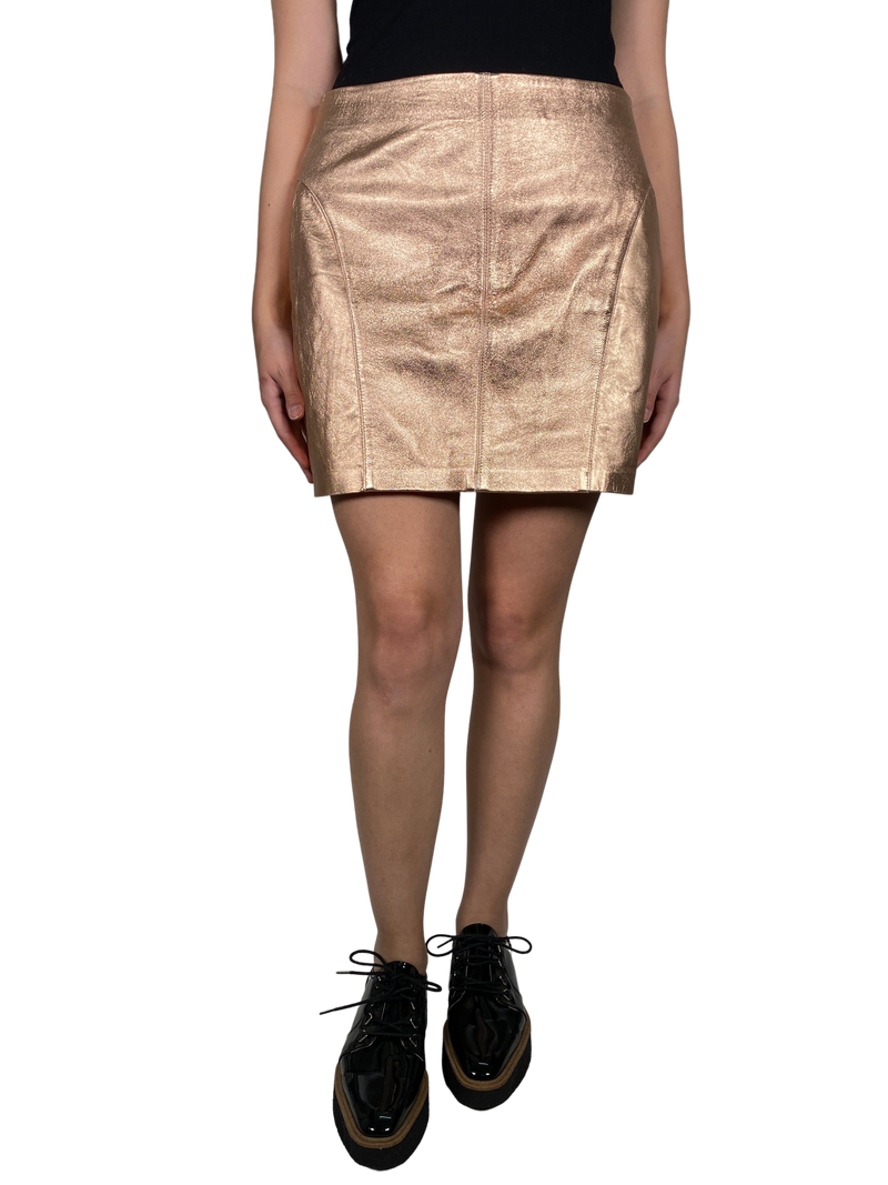 Falda Rose Gold Cuero