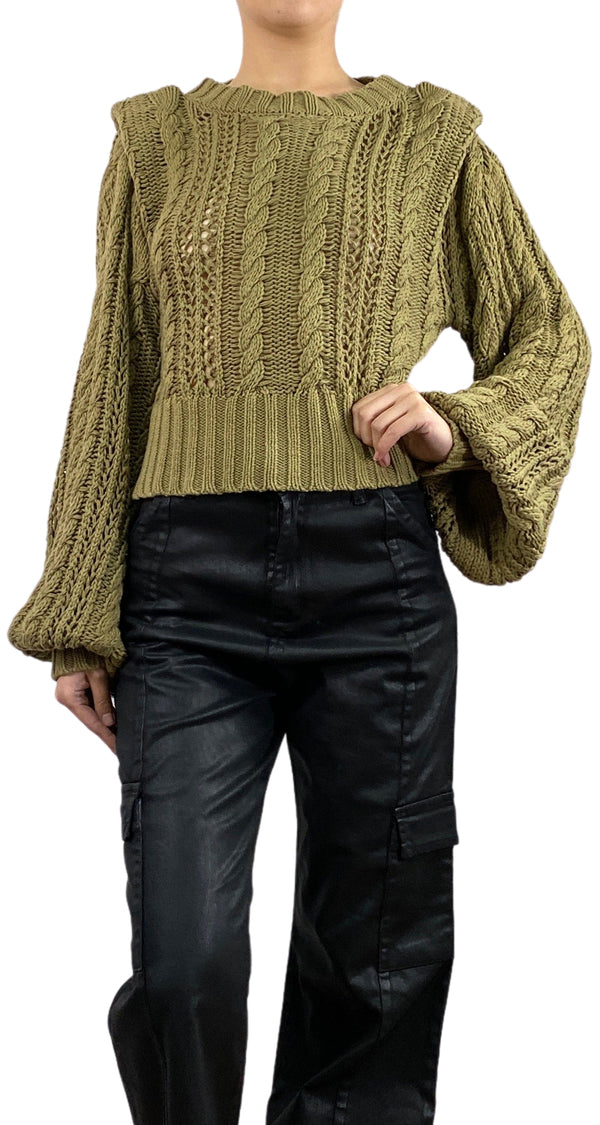 Sweater Verde Tejido