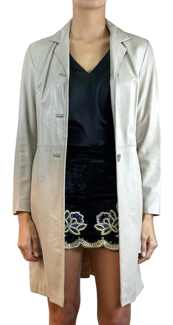 Abrigo Cuero Beige