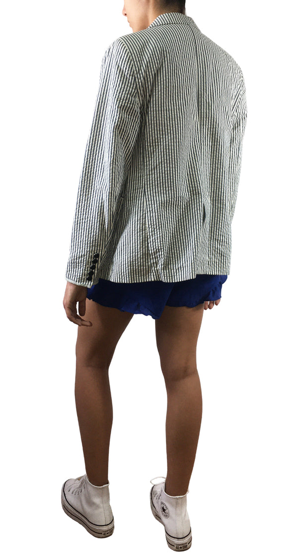 Blazer Striped Blanco y Azul