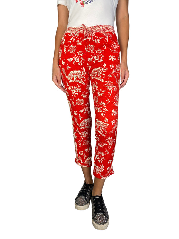 Pantalón Rojo Estampado