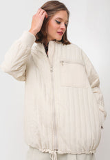 Bomber Topshop Quilted Liner Jacket Crudo - Calce Oversize