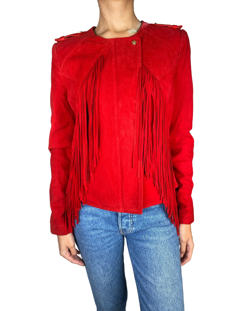 Chaqueta de Cuero con Flecos