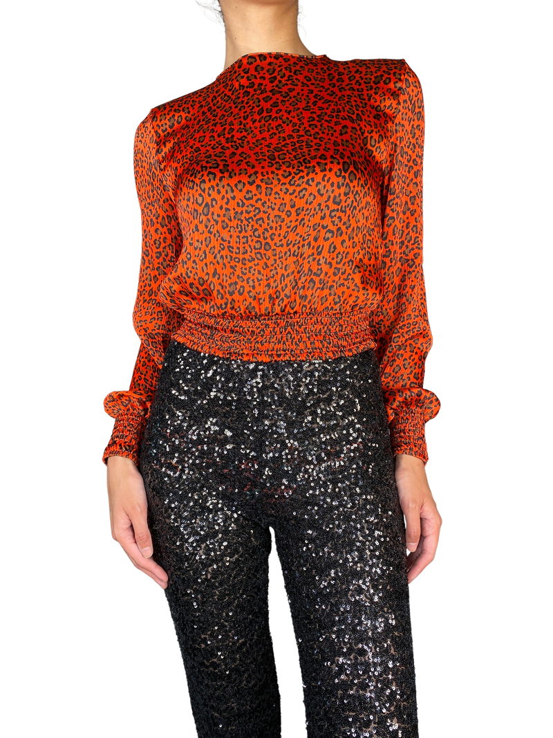 Blusa Naranja Animal Print
