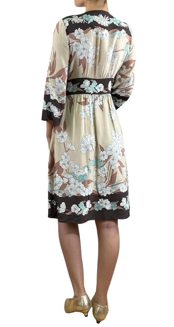 Vestido Seda Flores