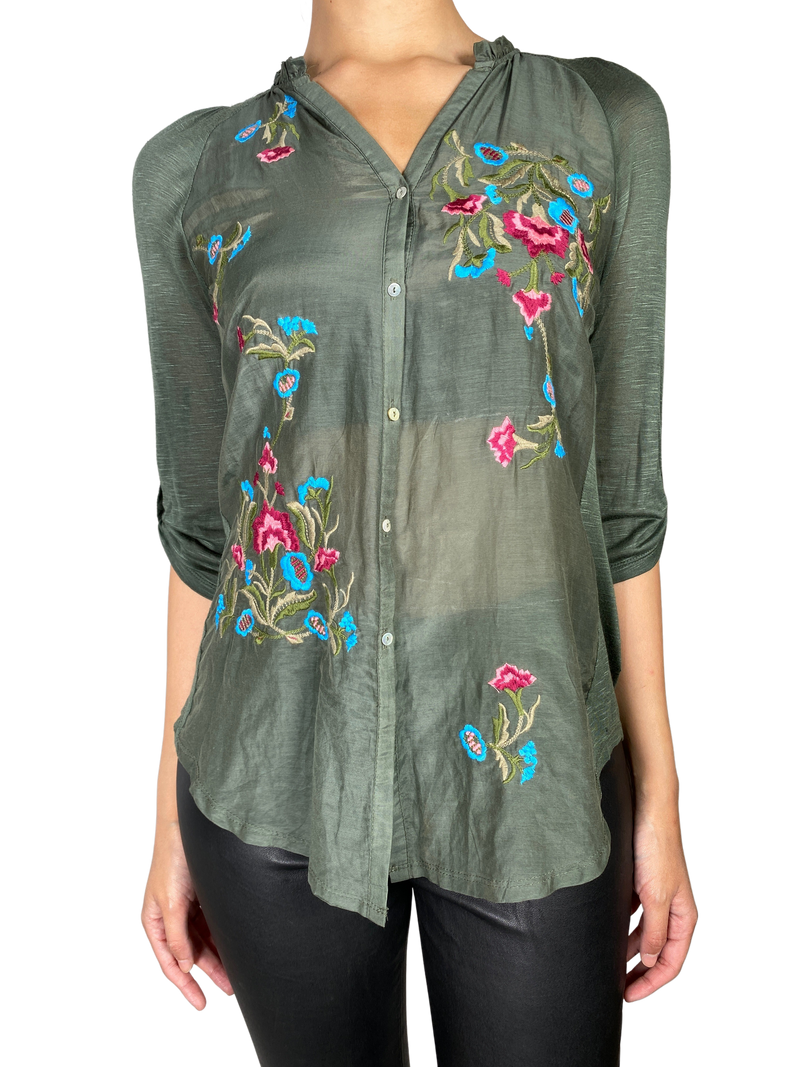 Blusa Bordado De Flores