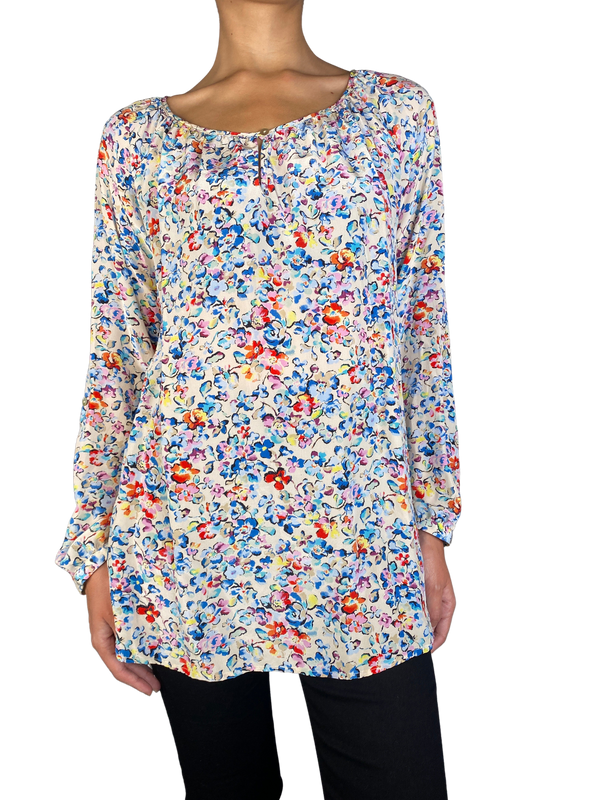 Blusa Seda Flores