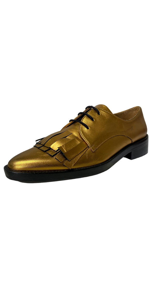 Zapatos Cuero Dorados