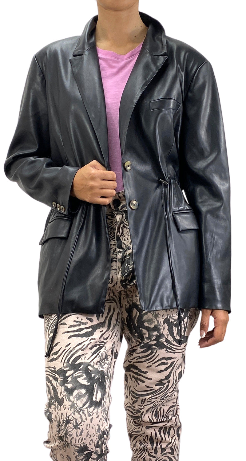 Chaqueta Ecocuero Negro