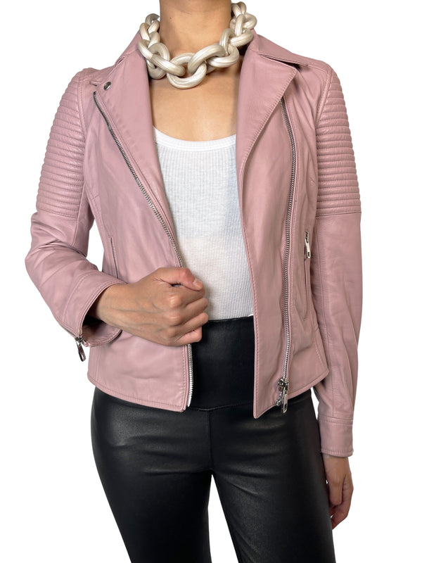 Chaqueta Cuero Rosa