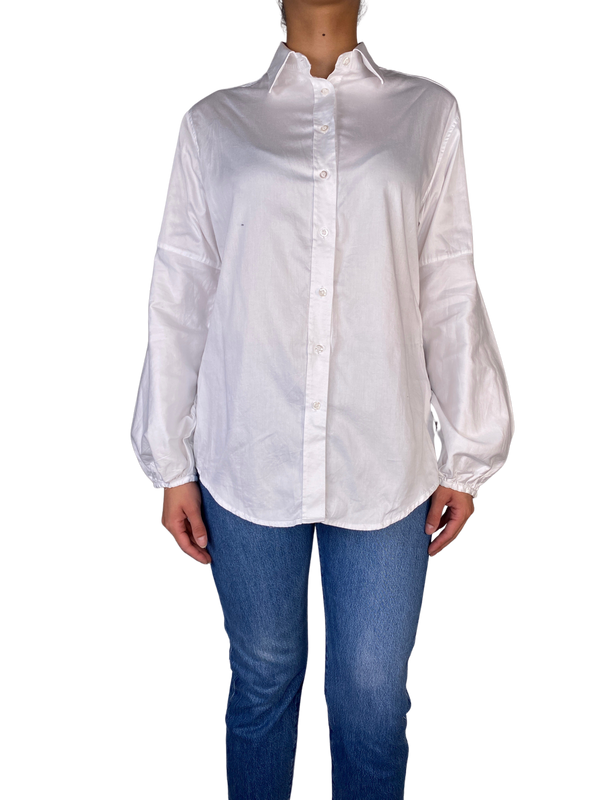 Blusa Blanca Mangas Aglobadas