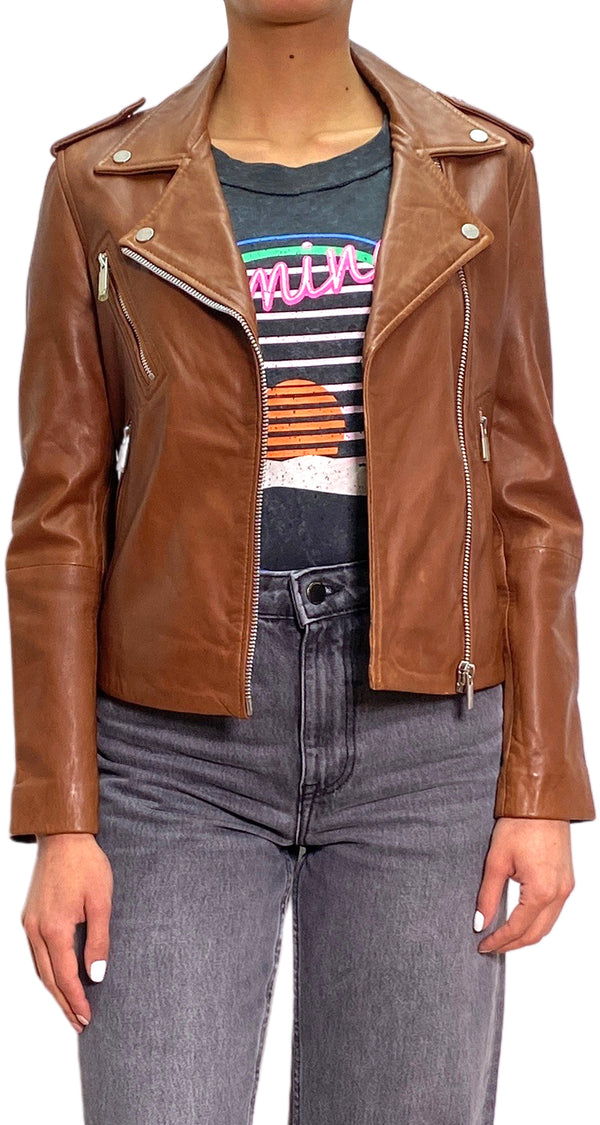 Chaqueta Cuero Cafe
