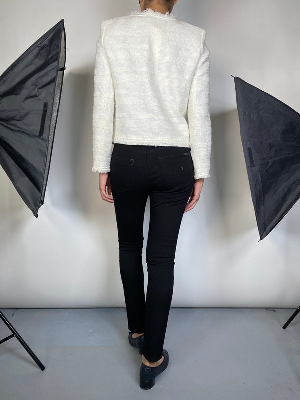 Tweed Blanco con Flecos