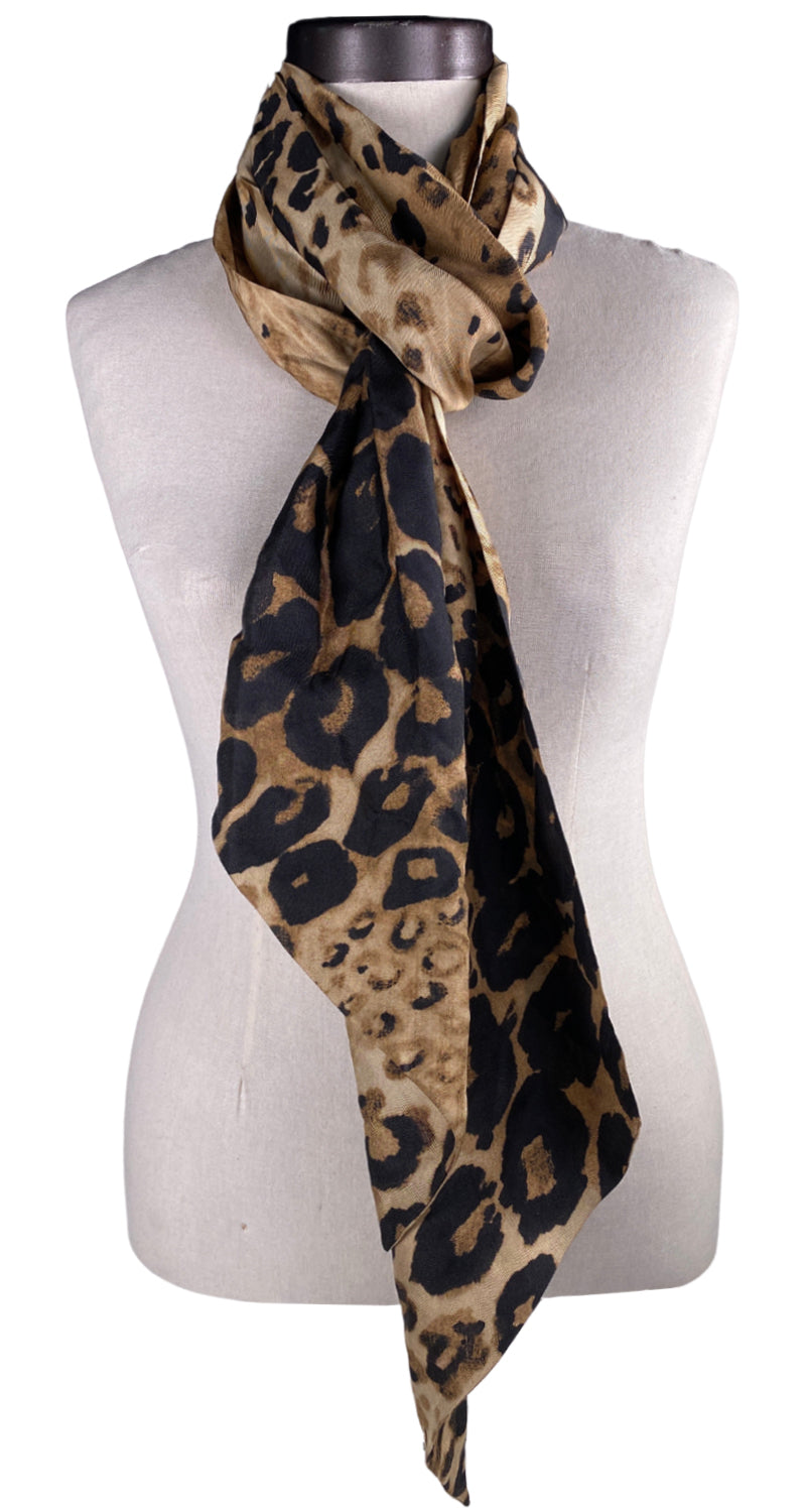 Pañuelo Seda Leopardo INTERMIX