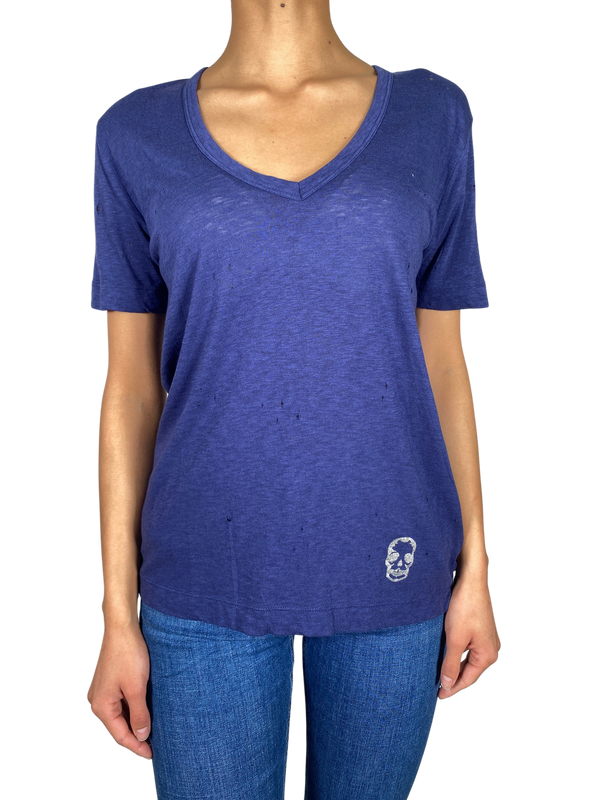 Polera Azul Destroyed