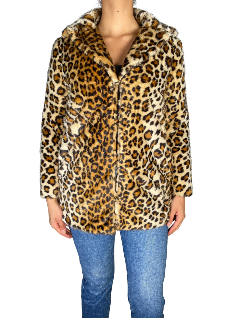 Abrigo Animal Print Peludo
