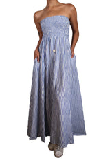 Vestido Strapless Rayas