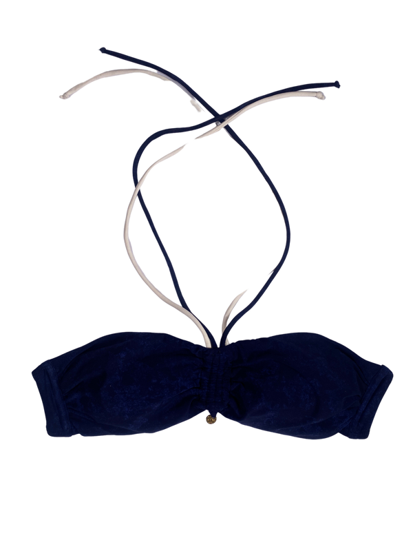 Top Strapless Azul Tie Die