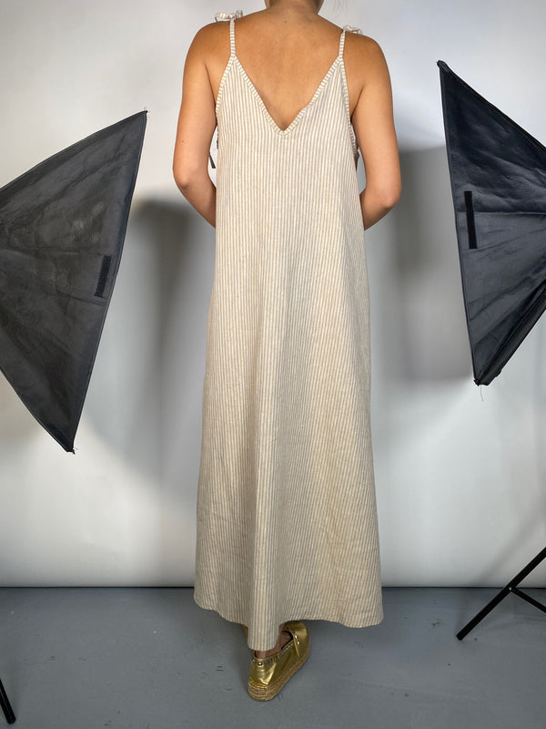 Vestido Rayas Beige