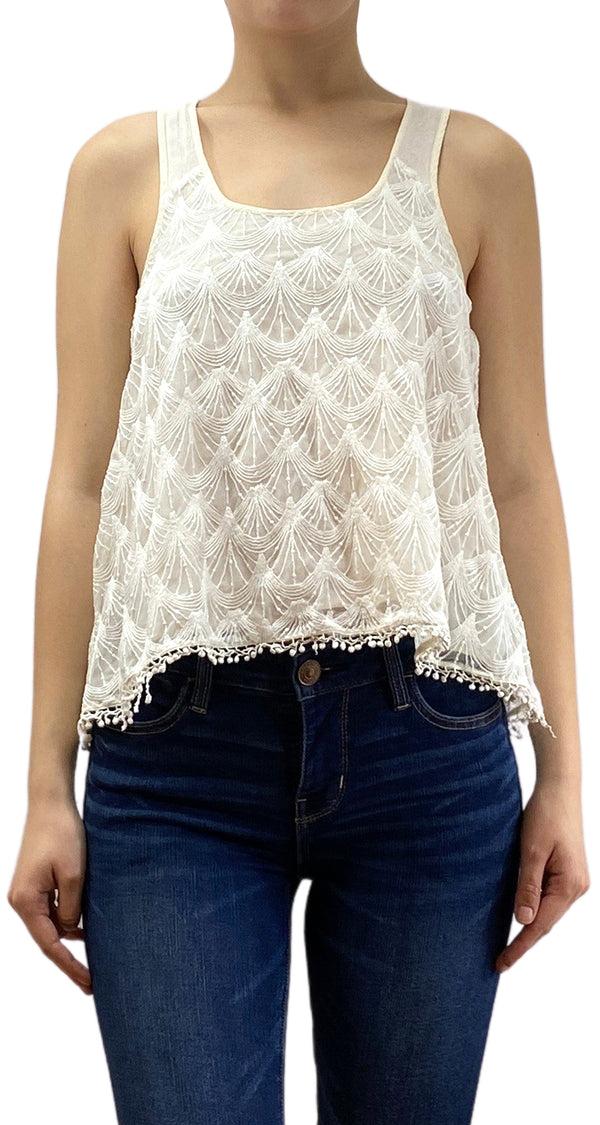 Blusa Bordado Crema