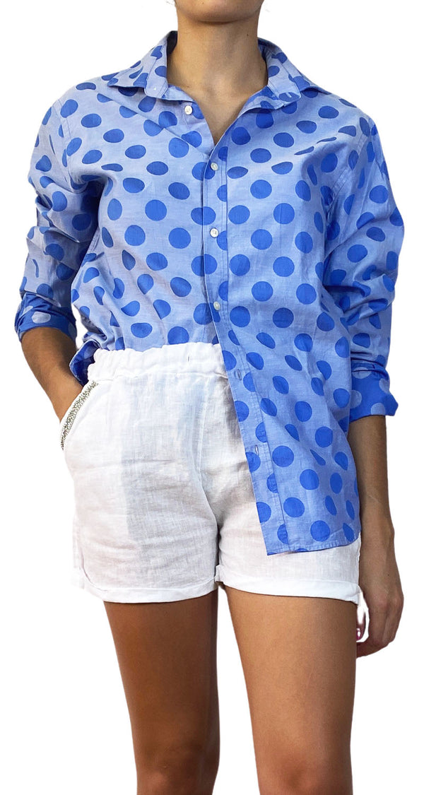 Blusa Azul Lunares