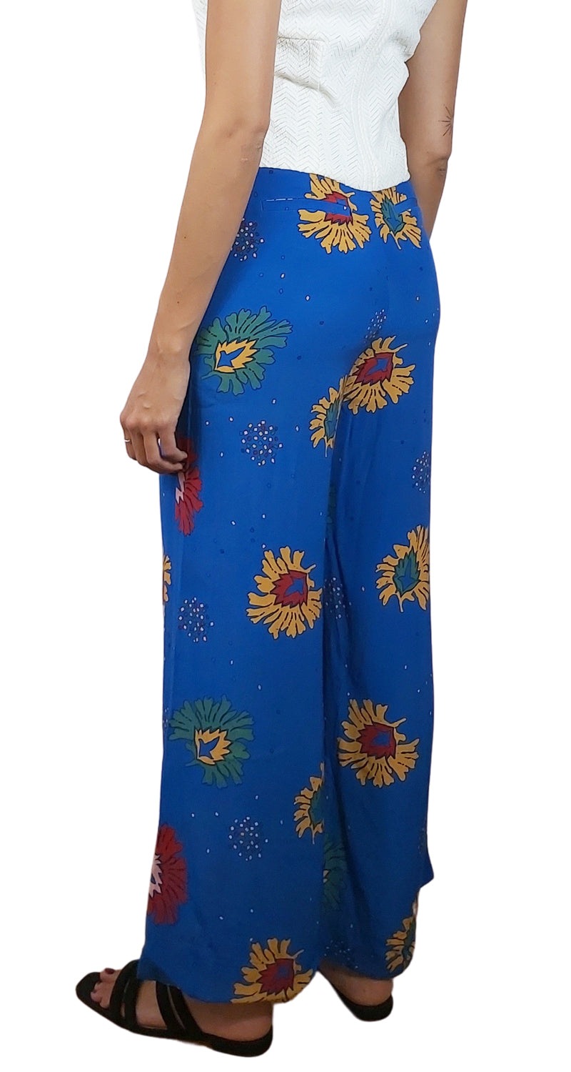 Pantalón Azul Flores