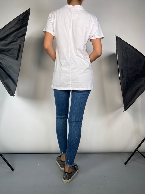 Polera Blanca Estampado Chaia