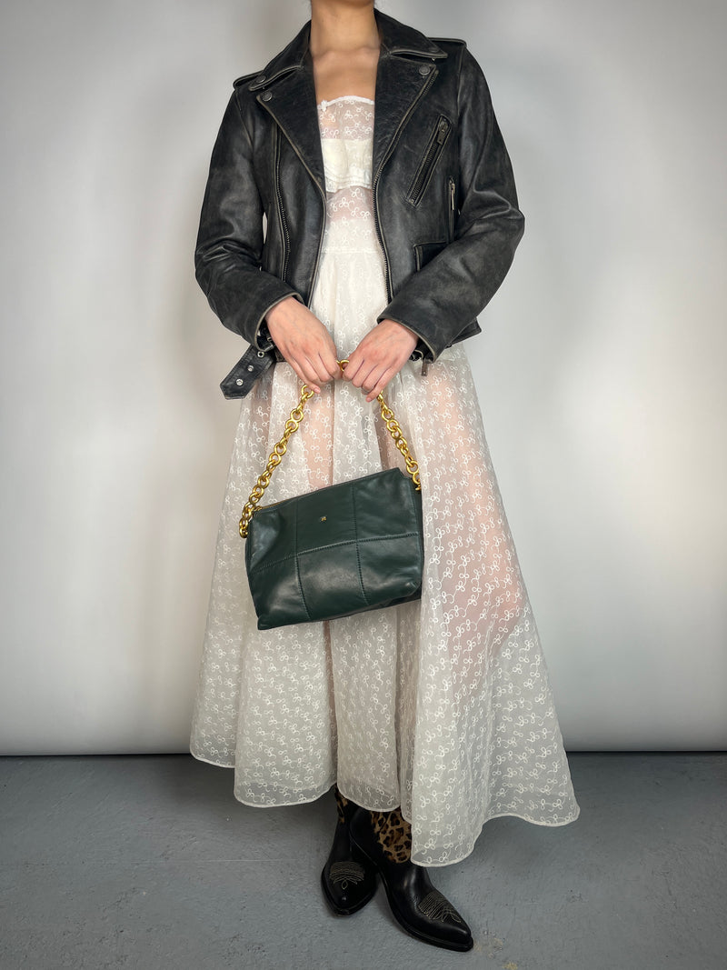 Cartera Cuero Verde