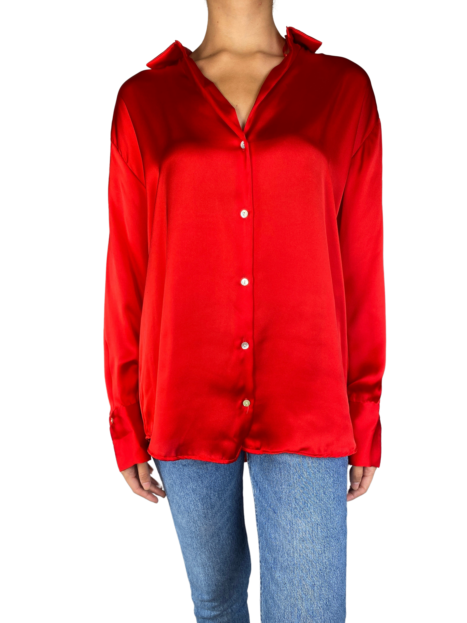 Blusa Roja Satinada ZARA – Market People