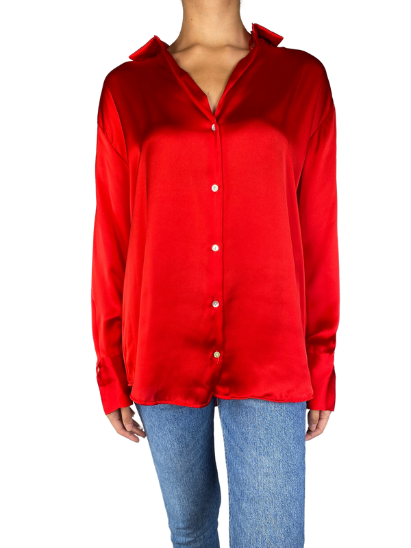 Blusa Roja Satinada