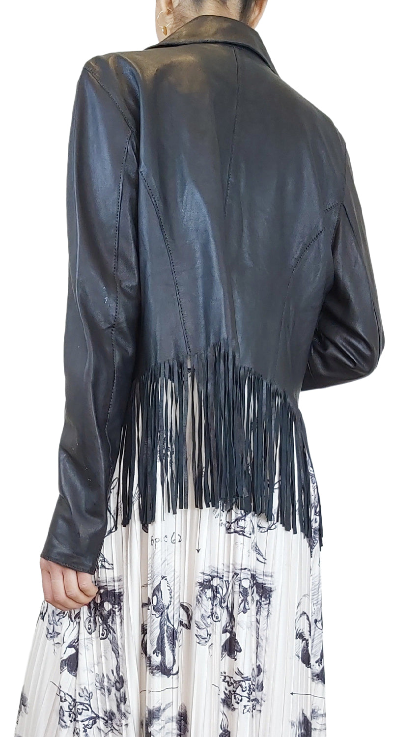 Chaqueta Cuero Flecos