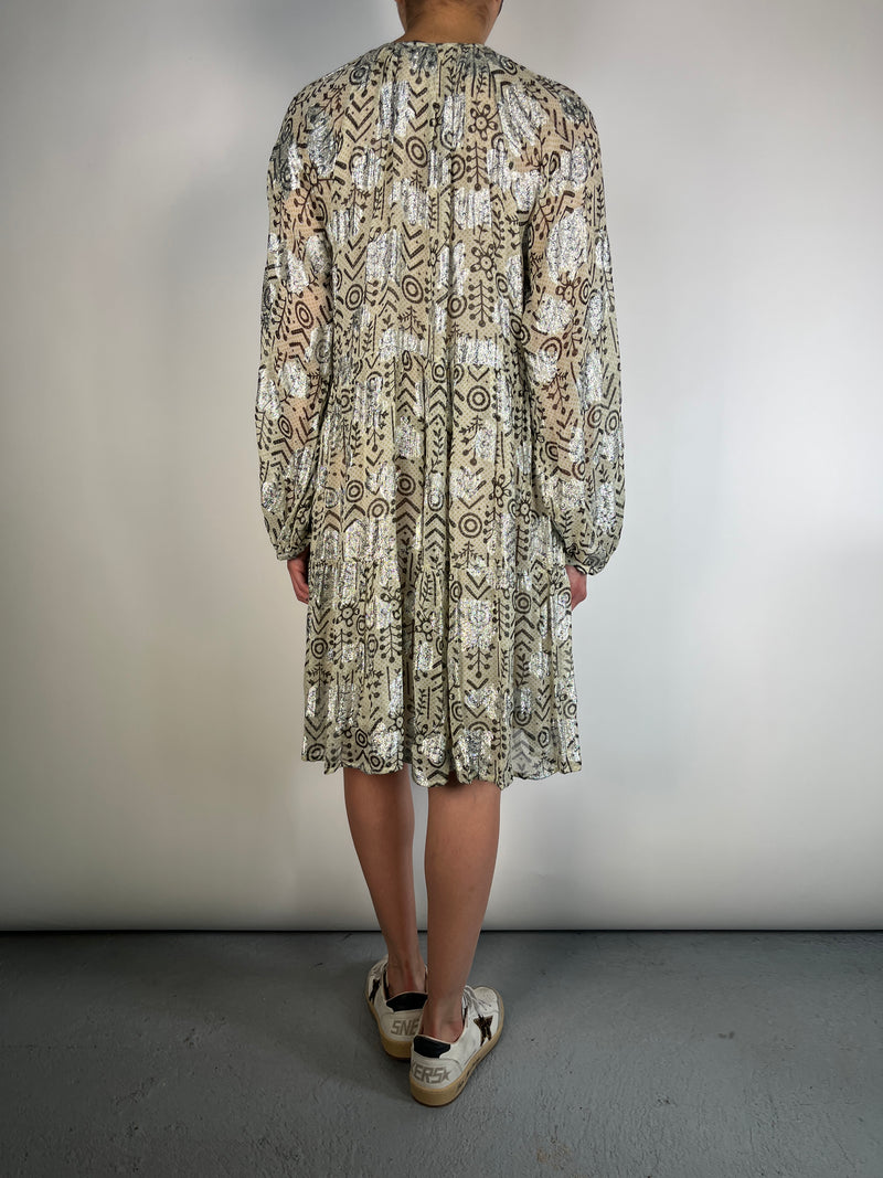 Vestidos Flores Metalic