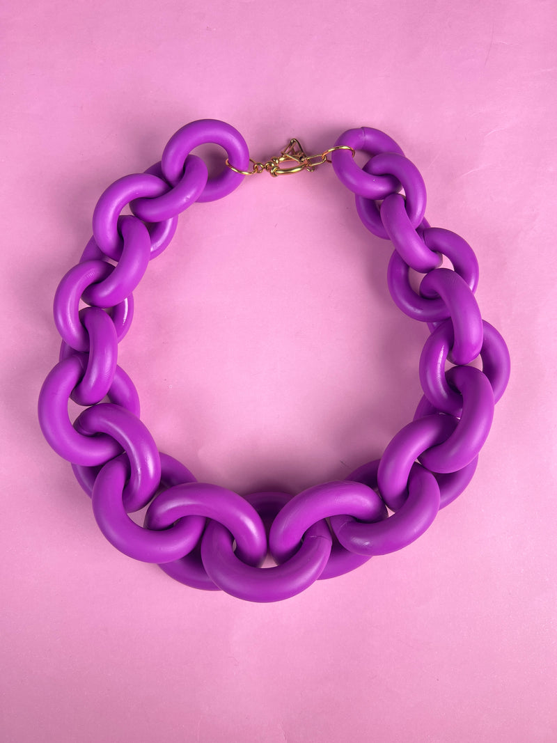 Collar Eslabón Morado