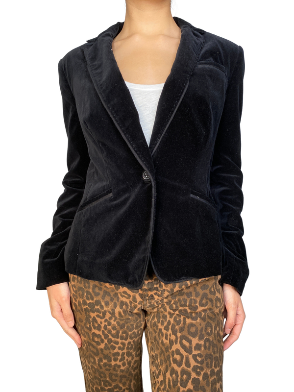 Blazer Velvet Negro Stretch