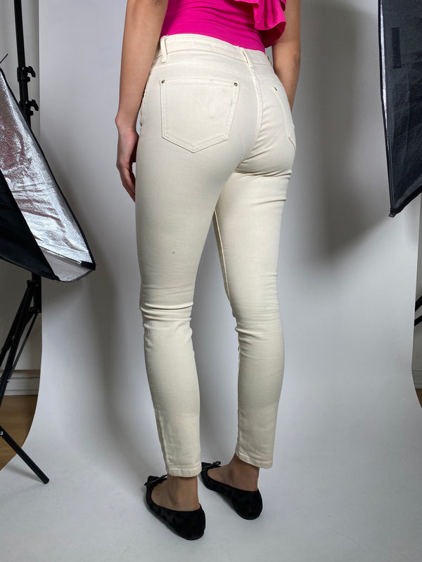 Pantalón Denim Crema
