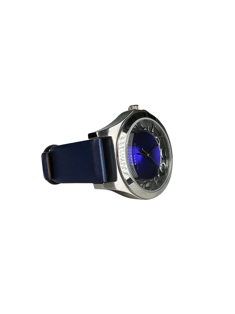 Reloj  Henry Skeleton Blue Correa De Cuero