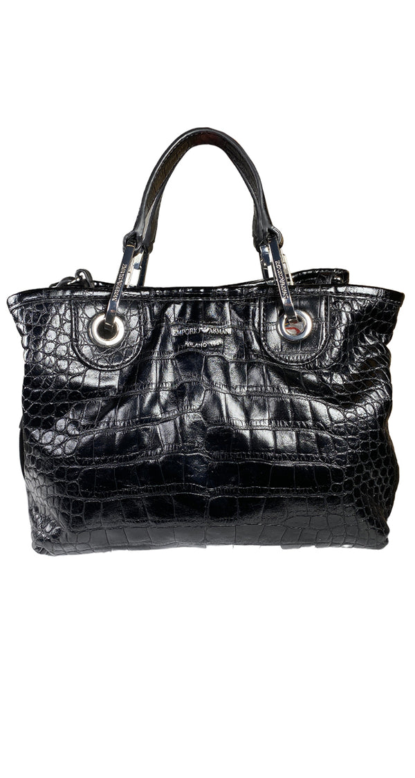 Bolso Negro Cocodrilo