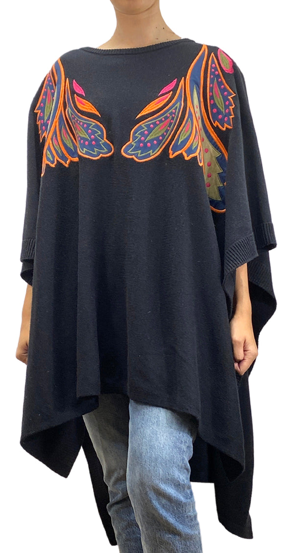 Poncho Bordado Multicolor
