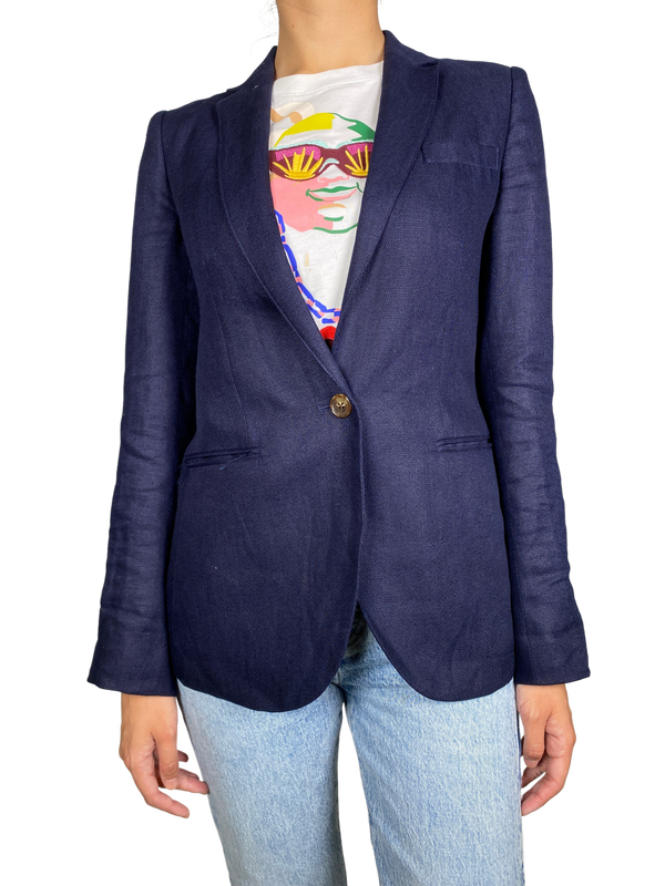 Blazer Lino Azul Marino