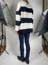 Sweater Tejido Blanco Y Negro